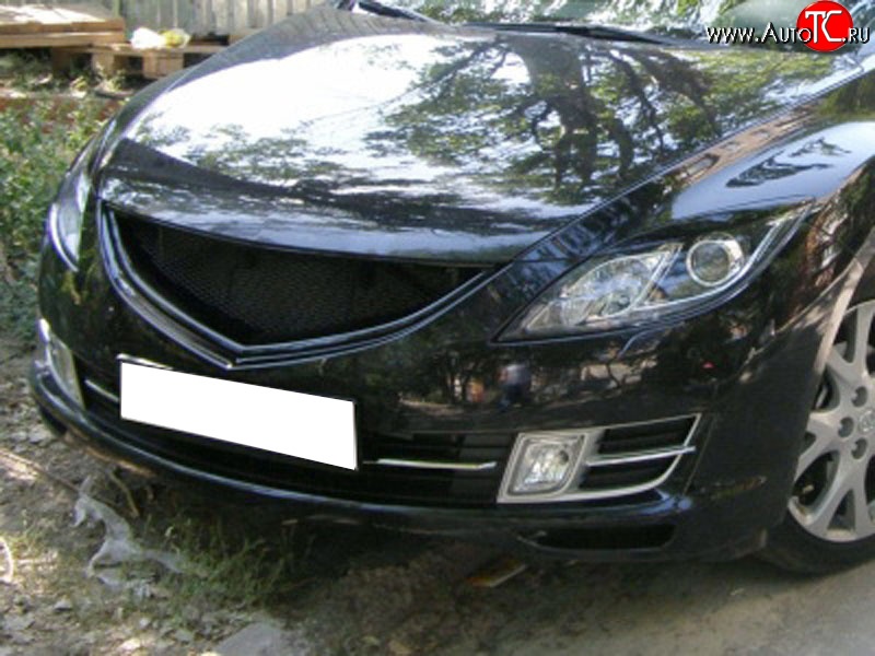 1 499 р. Решётка радиатора Racing Mazda 6 GH дорестайлинг седан (2007-2010) (Неокрашенная)  с доставкой в г. Воронеж