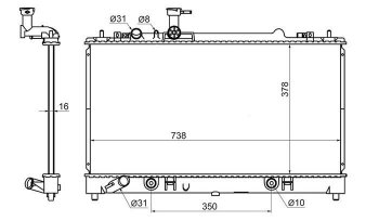 Радиатор SAT (пластинчатый, 1.8 / 2.0) Mazda Atenza (2007-2012)