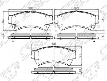 1 199 р. Колодки тормозные SAT (передние)  Mazda 6  GH - Atenza  с доставкой в г. Воронеж. Увеличить фотографию 1