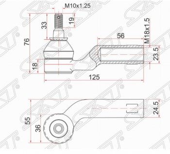 629 р. Левый наконечник рулевой тяги SAT  Mazda 3/Axela  BK - 5  с доставкой в г. Воронеж. Увеличить фотографию 1