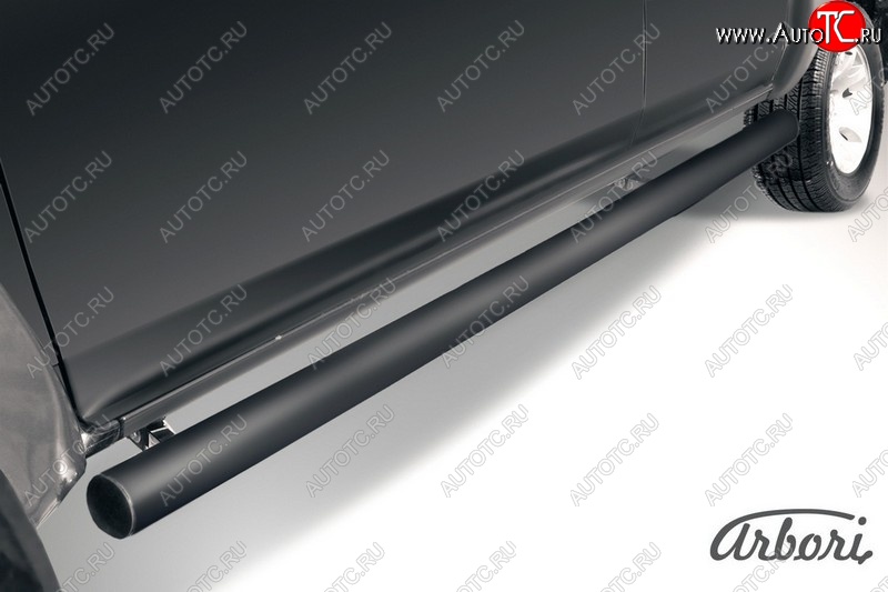 7 469 р. Защита штатных порогов Arbori (черная, d76 mm). Mazda BT-50 (2006-2011)  с доставкой в г. Воронеж