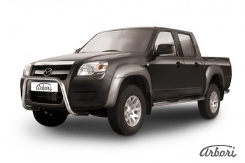 Защита переднего бампера Arbori (низкая - mini, нержавейка, 1 труба d57 mm). Mazda BT-50 (2006-2011)