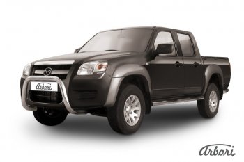 Защита переднего бампера Arbori (низкая - mini, нержавейка, 1 труба d76 mm). Mazda BT-50 (2006-2011)