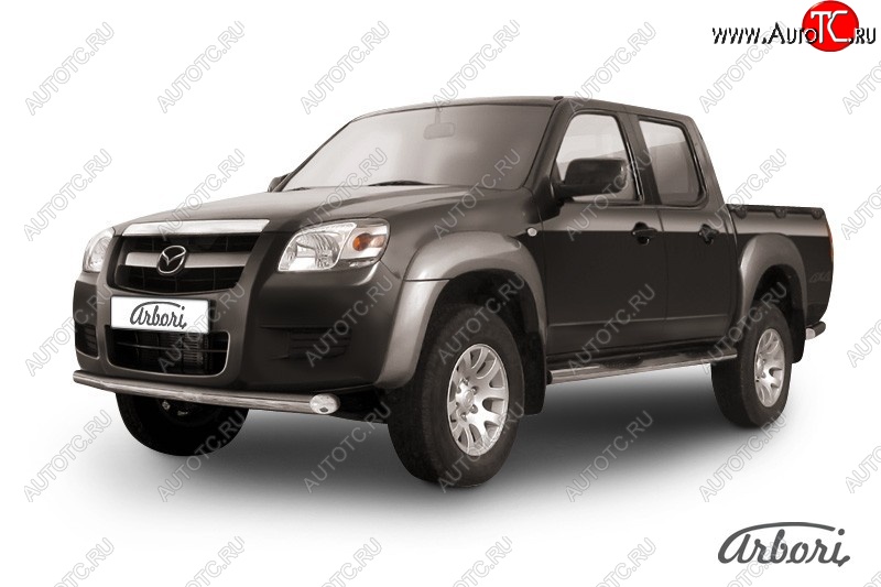 13 319 р. Защита переднего бампера Arbori (нержавейка, 1 труба d76 mm). Mazda BT-50 (2006-2011)  с доставкой в г. Воронеж