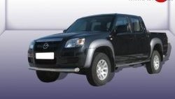 13 499 р. Одинарная защита переднего бампера диаметром 76 мм Slitkoff  Mazda BT-50 (2006-2011) (Нержавейка, Полированная)  с доставкой в г. Воронеж. Увеличить фотографию 1