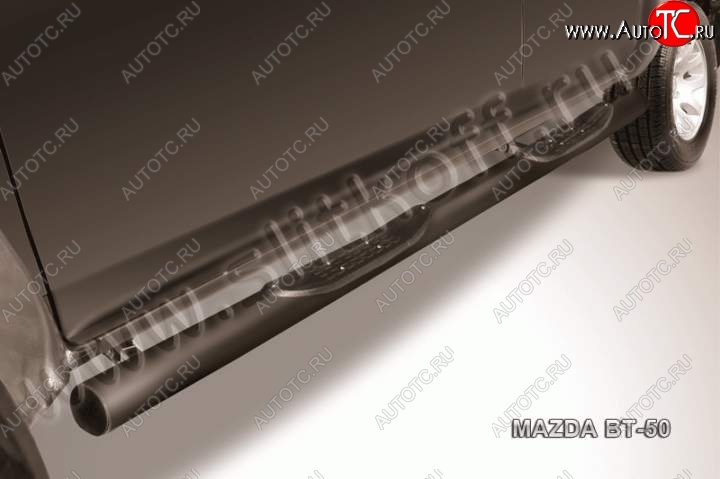 14 299 р. Защита порогов Slitkoff Mazda BT-50 (2006-2011) (Цвет: серебристый)  с доставкой в г. Воронеж