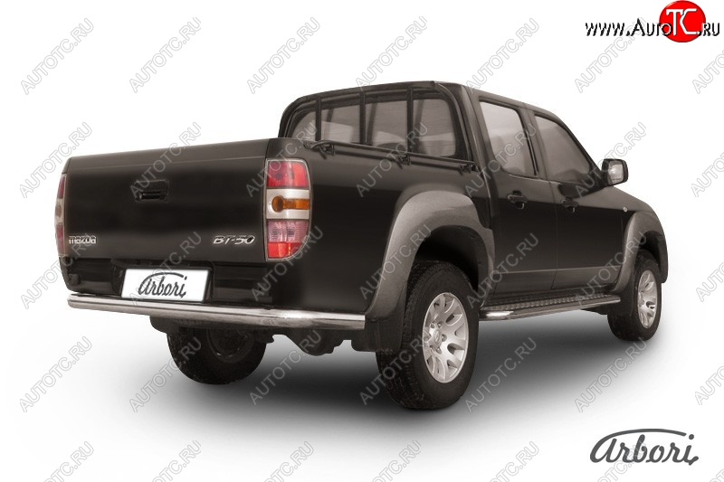 13 319 р. Защита заднего бампера Arbori (нержавейка, 1 труба d76 mm).  Mazda BT-50 (2006-2011)  с доставкой в г. Воронеж