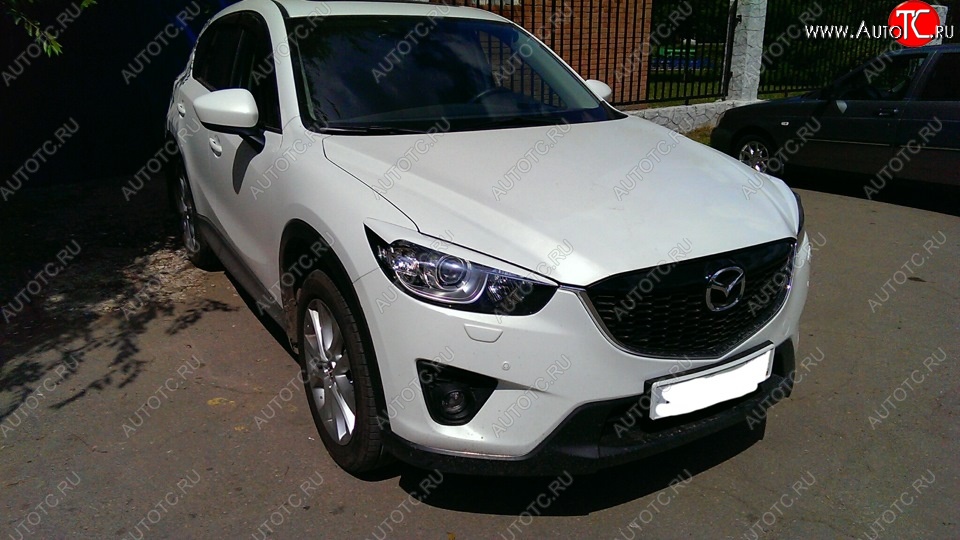 1 299 р. Реснички на фары Tuning-Sport v1 (широкие) Mazda CX-5 KE дорестайлинг (2011-2014) (Неокрашенные)  с доставкой в г. Воронеж