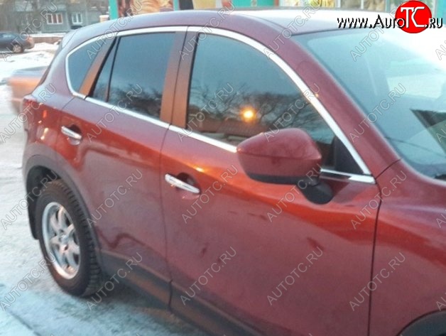 2 849 р. Накладки на нижнюю часть окон дверей СТ Mazda CX-5 KE дорестайлинг (2011-2014) (Неокрашенные)  с доставкой в г. Воронеж