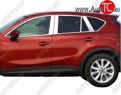 6 449 р. Накладки на верхнюю часть окон дверей СТ Mazda CX-5 KE дорестайлинг (2011-2014) (Неокрашенные)  с доставкой в г. Воронеж