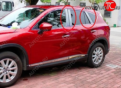 4 749 р. Накладки на центральные стойки дверей СТ Mazda CX-5 KE дорестайлинг (2011-2014) (Неокрашенные)  с доставкой в г. Воронеж