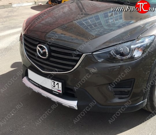 2 349 р. Накладка на передний бампер СТ v4 v4 Mazda CX-5 KE дорестайлинг (2011-2014) (Неокрашенная)  с доставкой в г. Воронеж