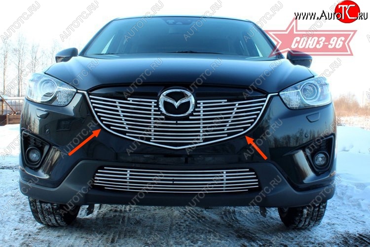 8 684 р. Декоративный элемент решетки радиатора Souz-96 (d10) Mazda CX-5 KE дорестайлинг (2011-2014)  с доставкой в г. Воронеж