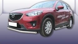 Одинарная защита переднего бампера из трубы диаметром 57 мм Slitkoff Mazda CX-5 KE рестайлинг (2015-2017)