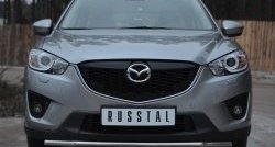 Одинарная защита переднего бампера диаметром 42 мм SLITKOFF Mazda CX-5 KE дорестайлинг (2011-2014)