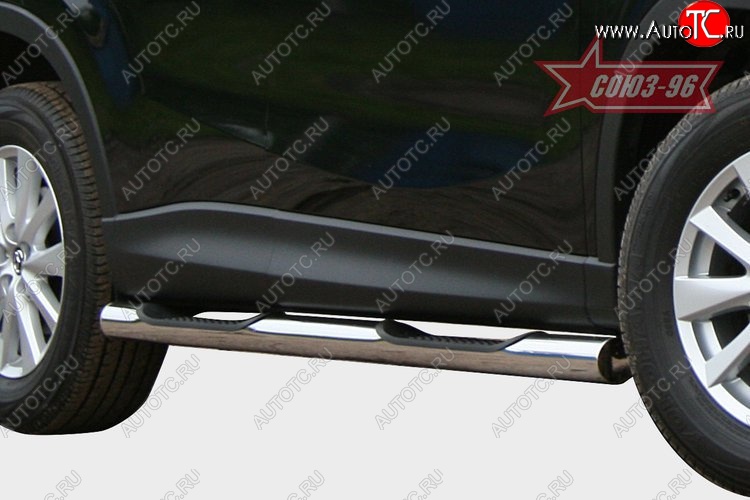 24 434 р. Защита порогов с проступью Souz-96 (d76) Mazda CX-5 KE рестайлинг (2015-2017)  с доставкой в г. Воронеж