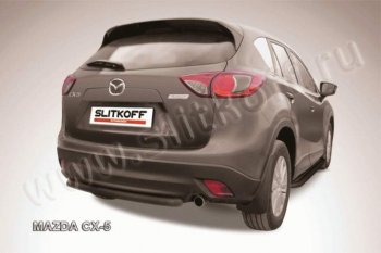 5 599 р. Защита задняя Slitkoff Mazda CX-5 KE дорестайлинг (2011-2014) (Цвет: серебристый)  с доставкой в г. Воронеж. Увеличить фотографию 1