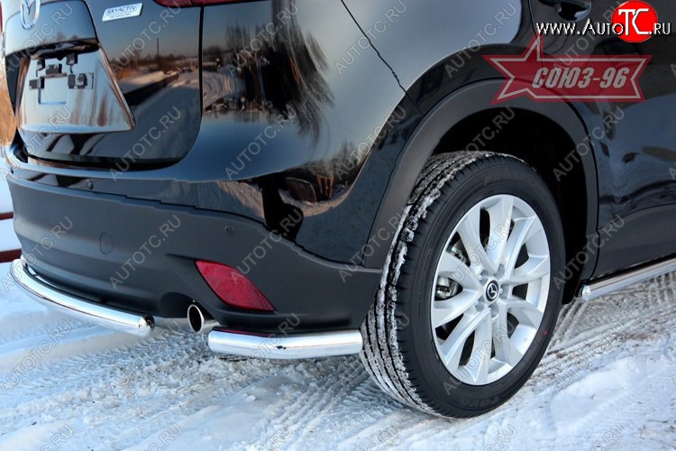 18 134 р. Защита заднего бампера из боковых уголков Souz-96 (d60) Mazda CX-5 KE дорестайлинг (2011-2014)  с доставкой в г. Воронеж