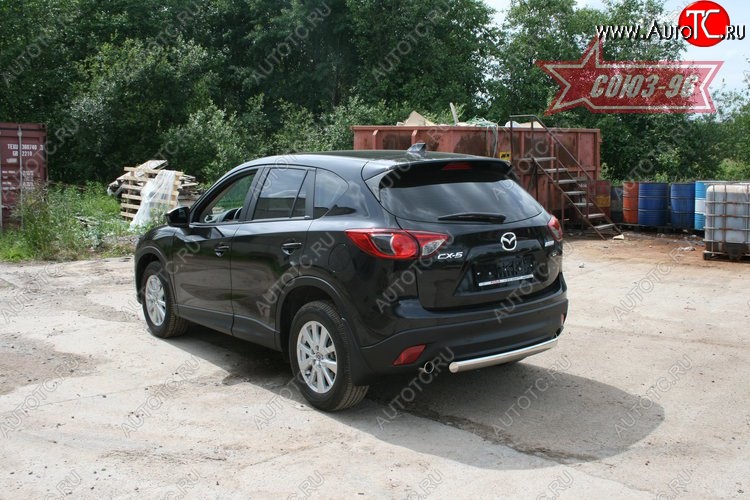 18 359 р. Защита заднего бампера из овальной трубы Souz-96 (d75x42) Mazda CX-5 KE дорестайлинг (2011-2014)  с доставкой в г. Воронеж