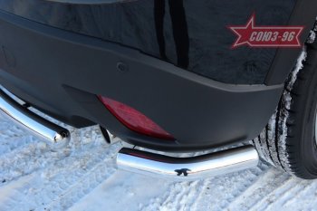 14 849 р. Защита заднего бампера из боковых уголков Souz-96( d60) Mazda CX-5 KE дорестайлинг (2011-2014)  с доставкой в г. Воронеж. Увеличить фотографию 2
