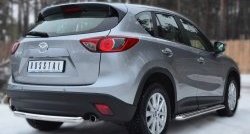 12 949 р. Одинарная защита заднего бампера из трубы диаметром 63 мм SLITKOFF Mazda CX-5 KE дорестайлинг (2011-2014)  с доставкой в г. Воронеж. Увеличить фотографию 1