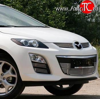 5 849 р. Декоративная вставка воздухозаборника Novline (d10 мм) Mazda CX-7 ER рестайлинг (2010-2012)  с доставкой в г. Воронеж