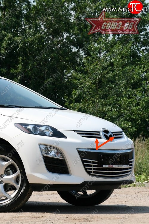3 689 р. Декоративные элементы решетки радиатора Souz-96 (d16) Mazda CX-7 ER рестайлинг (2010-2012)  с доставкой в г. Воронеж
