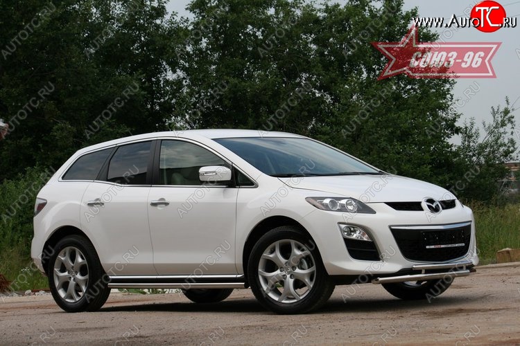 15 389 р. Защита переднего бампера двойная Souz-96 (d460/42) Mazda CX-7 ER рестайлинг (2010-2012)  с доставкой в г. Воронеж