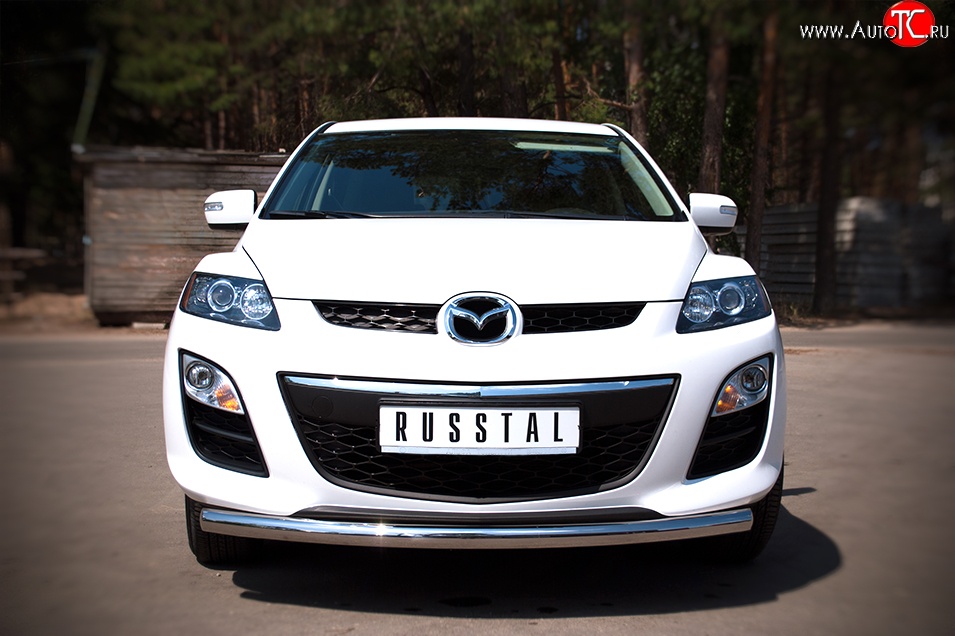 15 999 р. Одинарная защита переднего бампера диаметром 63 мм SLITKOFF Mazda CX-7 ER рестайлинг (2010-2012)  с доставкой в г. Воронеж