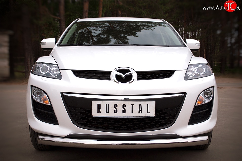 15 349 р. Одинарная защита переднего бампера диаметром 76 мм SLITKOFF Mazda CX-7 ER рестайлинг (2010-2012)  с доставкой в г. Воронеж