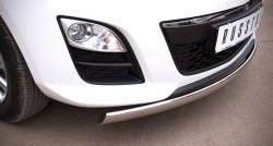 11 949 р. Защита переднего бампера (Ø75х42 мм, нержавейка) Russtal Mazda CX-7 ER рестайлинг (2010-2012)  с доставкой в г. Воронеж. Увеличить фотографию 2