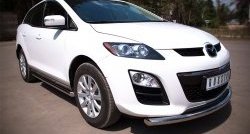 70 999 р. Защита порогов из круглой трубы диаметром 63 мм Russtal Mazda CX-7 ER рестайлинг (2010-2012) (Защита порогов с со скосами на торцах (вариант 1))  с доставкой в г. Воронеж. Увеличить фотографию 4