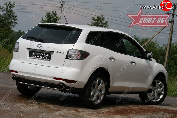 8 369 р. Защита заднего бампера Souz-96 (d42) Mazda CX-7 ER рестайлинг (2010-2012)  с доставкой в г. Воронеж