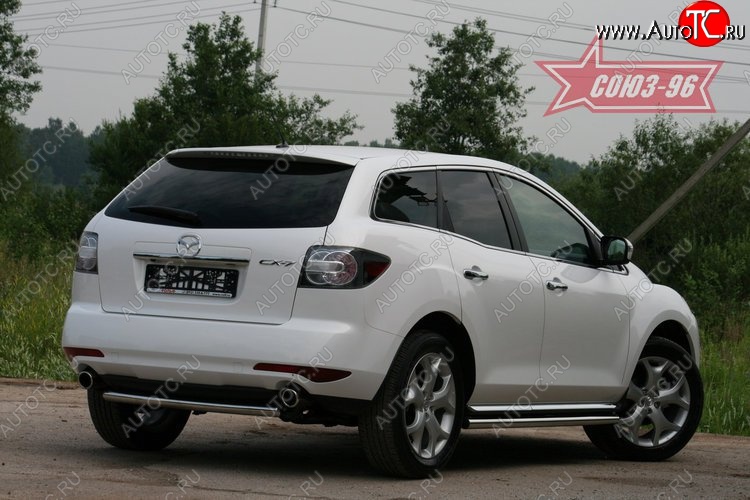 9 314 р. Защита заднего бампера Souz-96 (d60)  Mazda CX-7  ER (2010-2012) рестайлинг  с доставкой в г. Воронеж