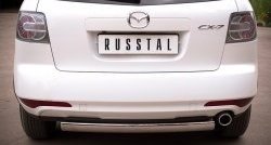 18 549 р. Защита заднего бампера (Ø75x42 мм, нержавейка) Russtal Mazda CX-7 ER рестайлинг (2010-2012)  с доставкой в г. Воронеж. Увеличить фотографию 1