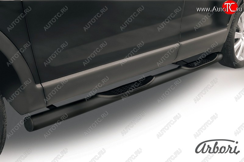 9 989 р. Защита штатных порогов Arbori (с проступью, черная, d76 mm). Mazda CX-9 TB дорестайлинг (2007-2009)  с доставкой в г. Воронеж