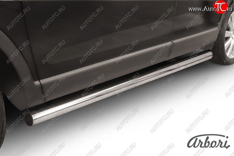 12 509 р. Защита штатных порогов Arbori (нержавейка, d76 mm). Mazda CX-9 TB дорестайлинг (2007-2009)  с доставкой в г. Воронеж