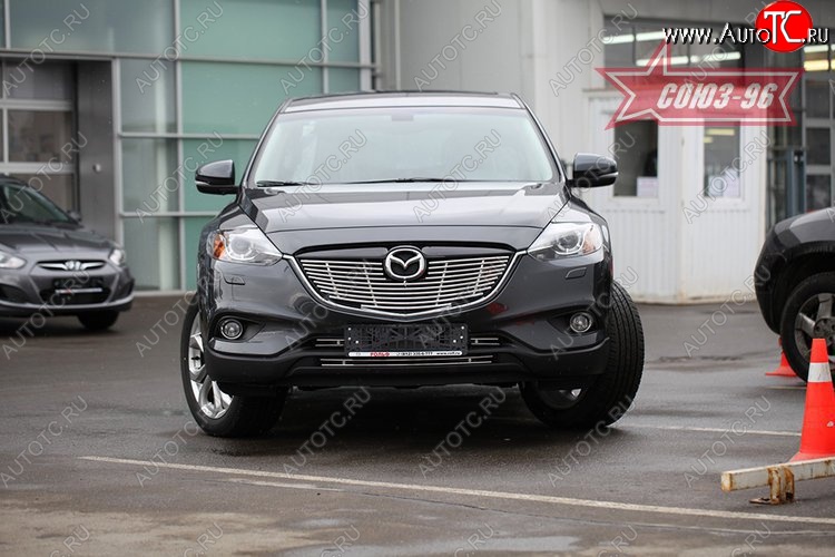 8 504 р. Декоративный элемент решетки радиатора Souz-96 (d10) Mazda CX-9 TB дорестайлинг (2007-2009)  с доставкой в г. Воронеж