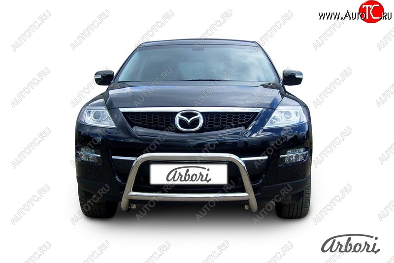 30 059 р. Защита переднего бампера Arbori (низкая, нержавейка, 1 труба d57 mm).  Mazda CX-9  TB (2007-2012) дорестайлинг, 1-ый рестайлинг  с доставкой в г. Воронеж