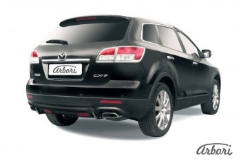 Защита заднего бампера Arbori (короткая, черная, 1 труба d57 mm). Mazda CX-9  TB (2007-2009) дорестайлинг
