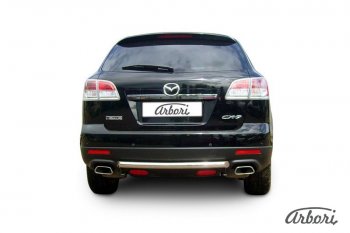 Защита заднего бампера Arbori (короткая, нержавейка, 1 труба d57 mm). Mazda CX-9  TB (2007-2009) дорестайлинг