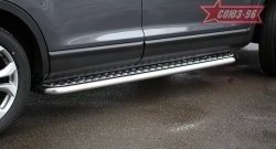25 244 р. Защита порогов с листом рестайлинг Souz-96 (d60).  Mazda CX-9  TB (2007-2009) дорестайлинг  с доставкой в г. Воронеж. Увеличить фотографию 2
