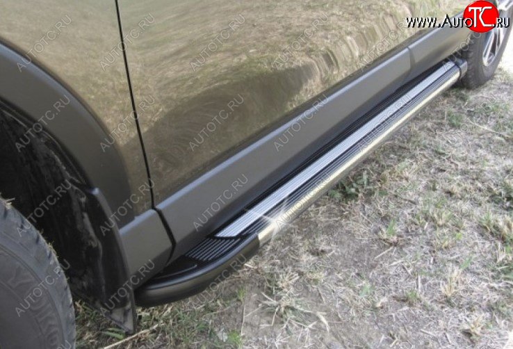 11 299 р. Пороги алюминиевые Slitkoff  Mazda CX-5  KE (2015-2017) рестайлинг (Luxe Black)  с доставкой в г. Воронеж