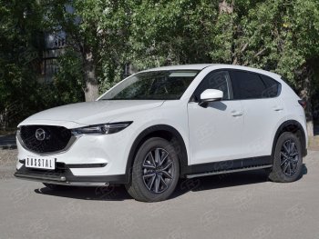 17 999 р. Защита переднего бампера (2 трубыØ42 мм, нержавейка) SLITKOFF Mazda CX-5 KF (2016-2025)  с доставкой в г. Воронеж. Увеличить фотографию 2