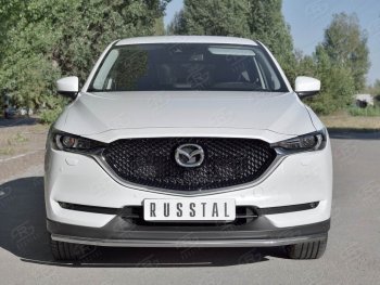 16 649 р. Защита переднего бампера (Ø42 мм, нержавейка) SLITKOFF  Mazda CX-5  KF (2016-2025)  с доставкой в г. Воронеж. Увеличить фотографию 2