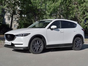 16 649 р. Защита переднего бампера (Ø42 мм, нержавейка) SLITKOFF  Mazda CX-5  KF (2016-2025)  с доставкой в г. Воронеж. Увеличить фотографию 3