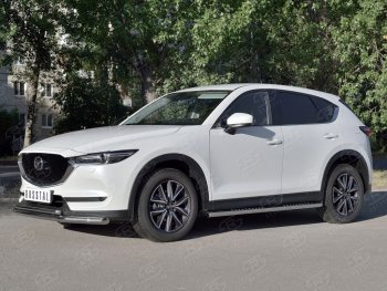 20 749 р. Защита переднего бампера (2 трубыØ63 и 42 мм, нержавейка) SLITKOFF Mazda CX-5 KF (2016-2025)  с доставкой в г. Воронеж. Увеличить фотографию 2