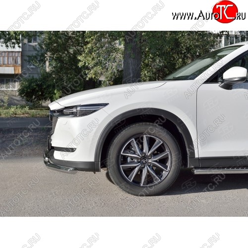 20 749 р. Защита переднего бампера (2 трубыØ63 и 42 мм, нержавейка) SLITKOFF Mazda CX-5 KF (2016-2025)  с доставкой в г. Воронеж