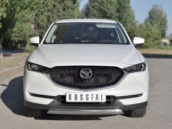 11 599 р. Защита переднего бампера из овальной трубы диаметром 75x42 мм Russtal Mazda CX-5 KF (2016-2025)  с доставкой в г. Воронеж. Увеличить фотографию 2