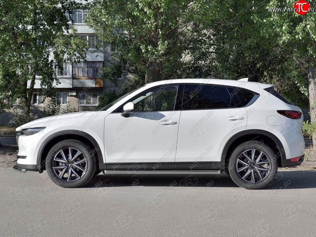 19 999 р. Защита порогов из круглой трубы диаметром 63 мм SLITKOFF v1 Mazda CX-5 KF (2016-2025)  с доставкой в г. Воронеж